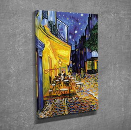 Wallity Lienzo Decorativo Café terraza por la noche 30 x 40 cm